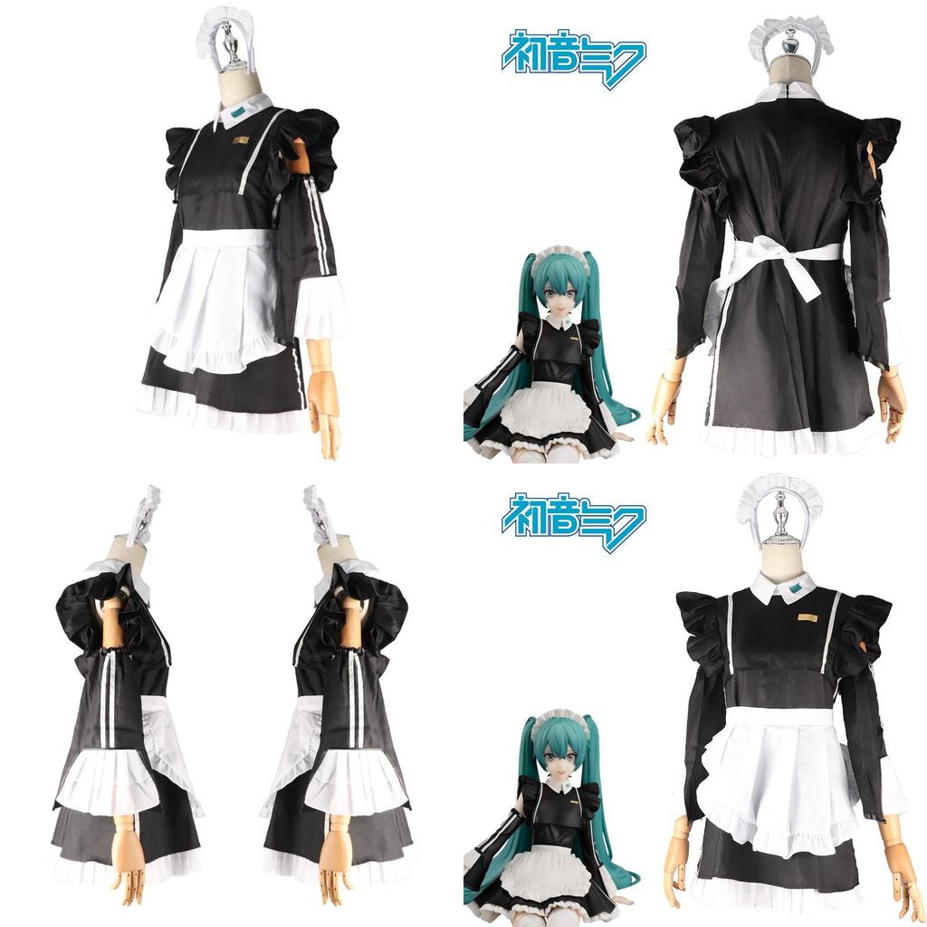 Hatsune Miku Maid Costume Sweet And Charming Black And White Dress For Cosplay Anime Fans