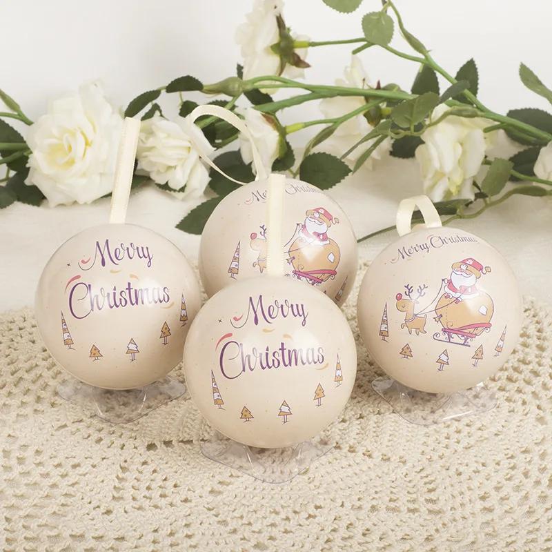 

Christmas Candy Box Tin Ball Shaped Mini Gift Packaging for Kids Tree Hanging Supplies