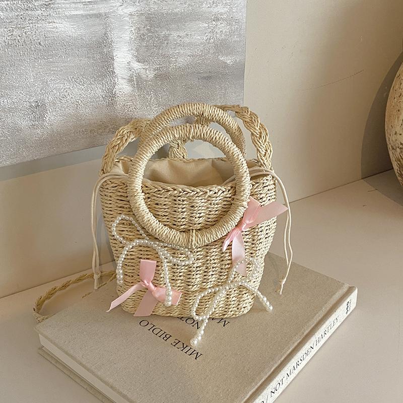 

Галстук-бабочка, украшение из бисера, плетеная корзина для овощей ручной работы, сумочка, сумка-ведро, новый стиль для отдыха в сельской местности, побережье