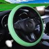 1Pcs Women's Black Four Seasons Breathable Mesh Cloth Car Steering Wheel Cover Summer Comfortable Massage Car Interior Accessory