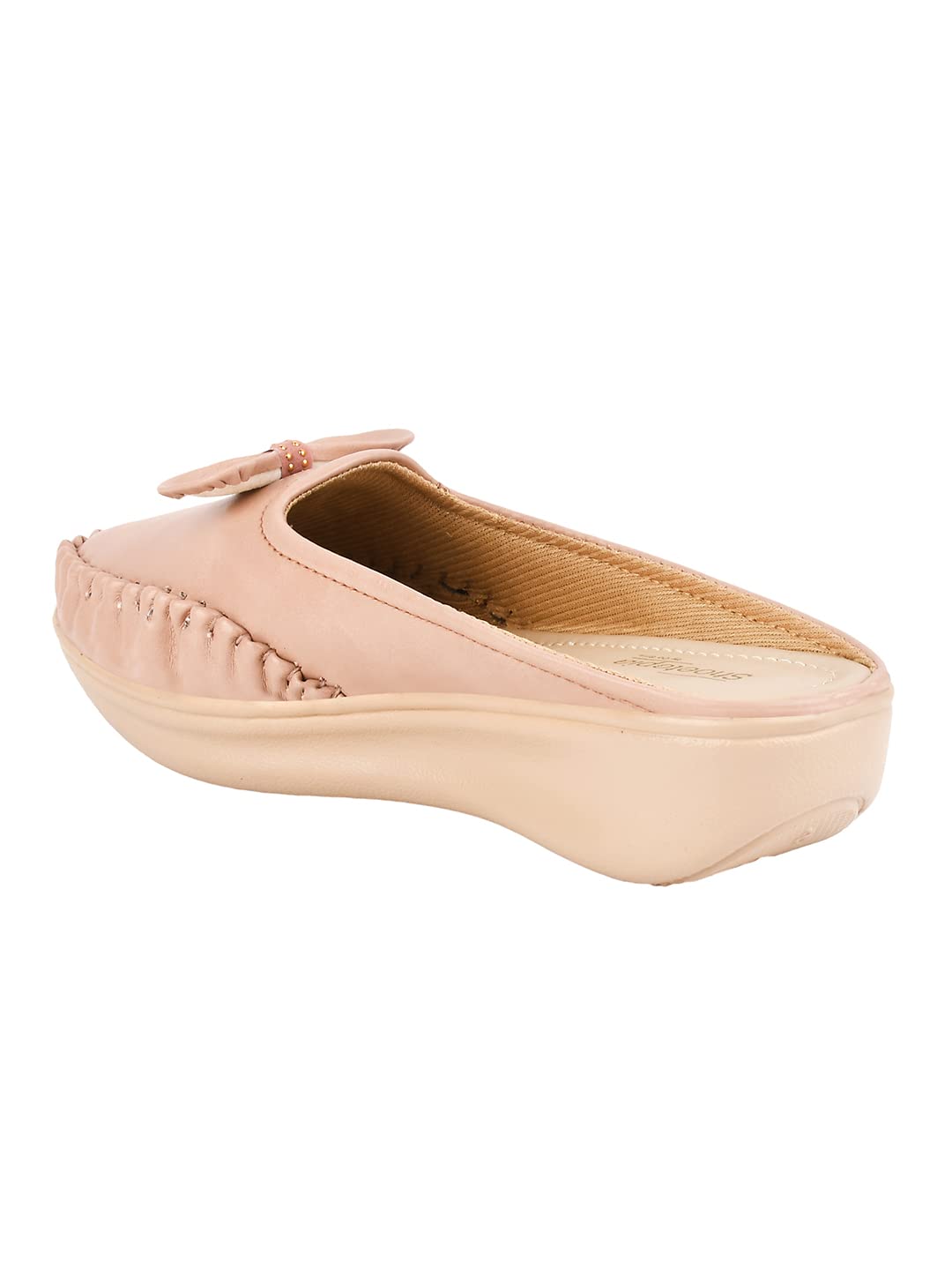 Shoetopia Upper Bow Detailed Peach Slip-On Loafers For Women Girls Uk3 3 UK персиковый 2440₽