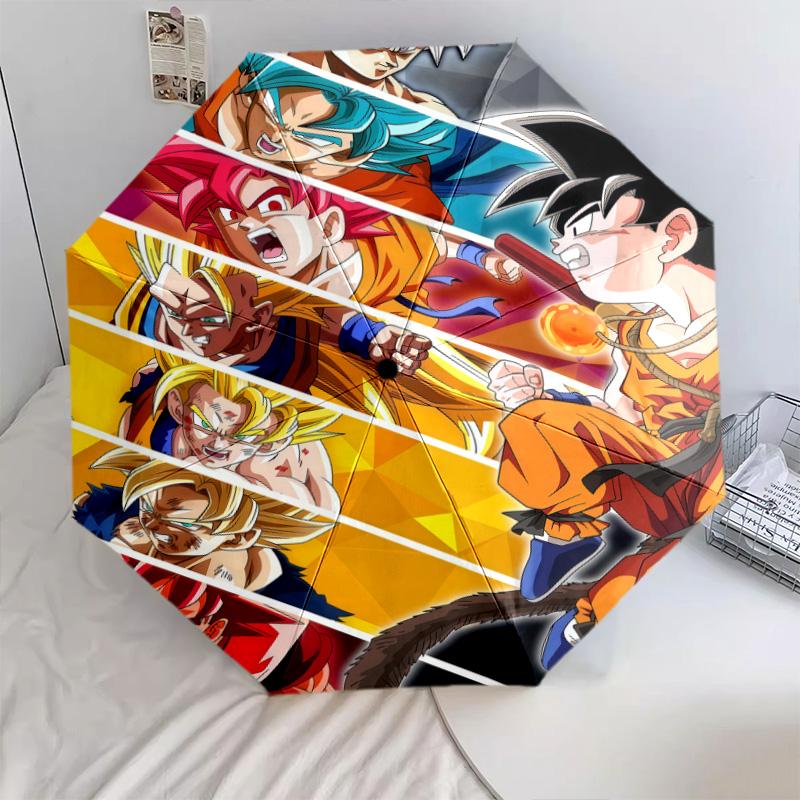 1 PC Automatic Folding Umbrella - Dragon Ball Z Pattern Portable Foldable Design With 8 Ribs Christmas Birthday Gifts