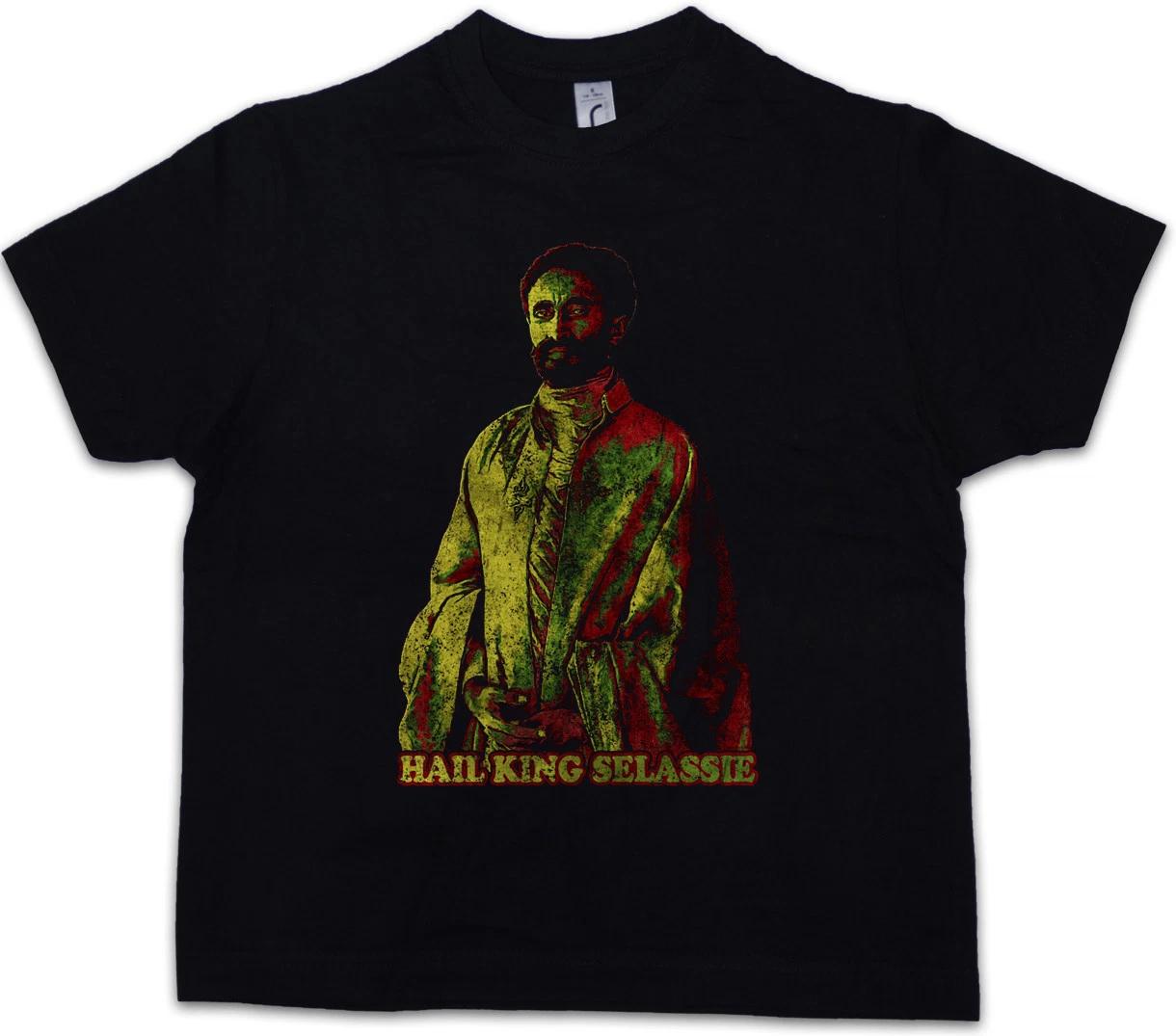 HAILE SELASSIE PORTRAIT II Kids Boys T-Shirt Lion of Judah Ethiopia Rastafari 160