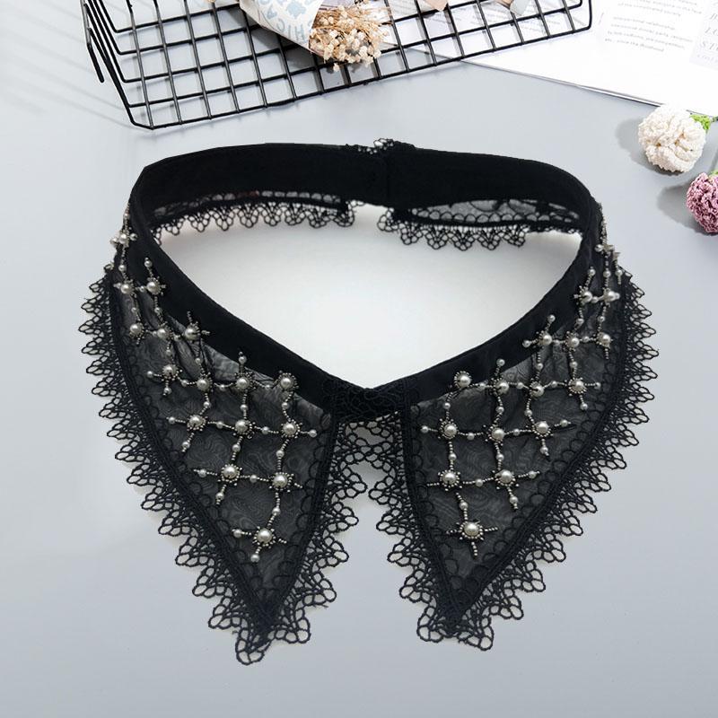 

Рубашка с жемчужным воротником, женская, съемный воротник, женский, накладной воротник, галстук, белый лацкан, искусственный воротник, женская одежда, аксессуары