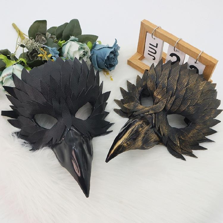 Feather Animal Mask Owl Mask Masquerades Mask Beak Feather Half Face Mask Halloween Cosplay Costume for Women Men Gift