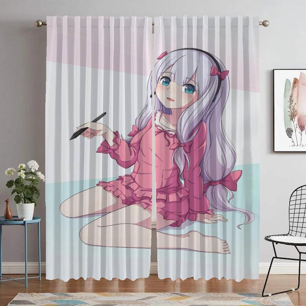 Eromanga Sensei Kitchen Curtains for Camera Elegant Room Curtains 2 Pieces Blackout Curtain Shades Halloween Decoration Living