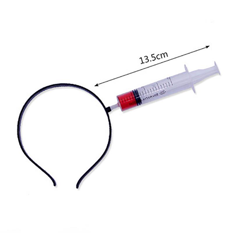 Halloween Headband Hair Accessory Prank Fake Head Axe Headband with Costume Parties 3D Sharp Kitchen Knife Head Hair Accessory