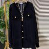 Plus Size Women's V-Neck Lace Long Sleeve Top - Black, Slimming, Age-Reducing, Fashionable, Loose Fit