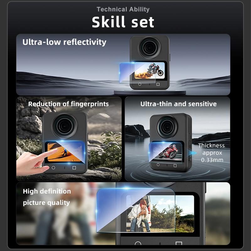 9H Tempered Glass Film for DJI Osmo 360 Screen Protector Anti-Scratch Film for DJI Osmo 360 Sports Camera Accessories