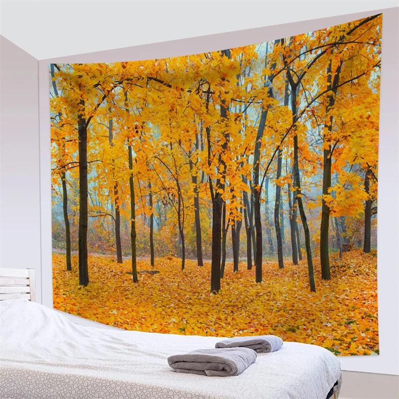 Forest Pathway in the Misty Mountain Tapestry Wall Hanging Art Nature Landscape Tapestries Home Decor for Living Room Bedroom