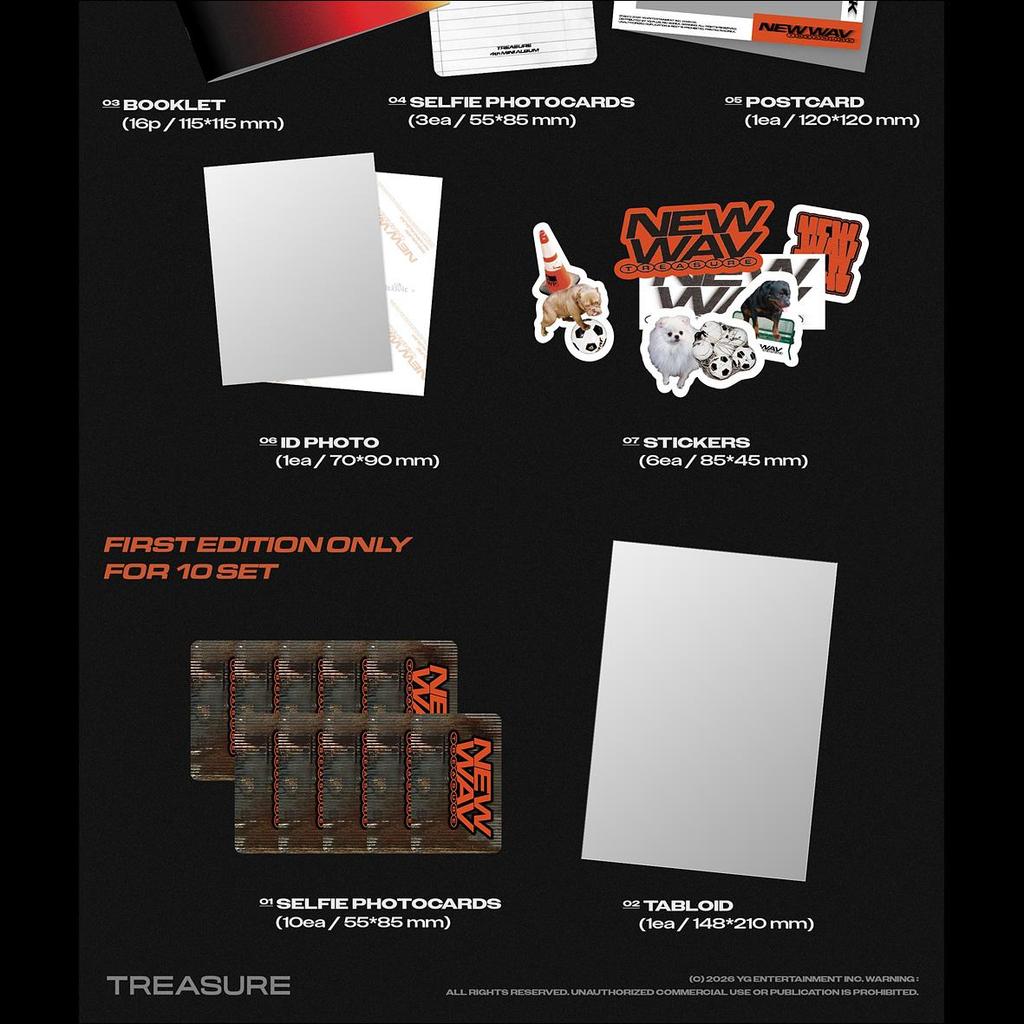 [Vorbestellung] TREASURE [NEW WAV] 4. Mini-Album (ROHE VERSION) + Kostenloses Geschenk