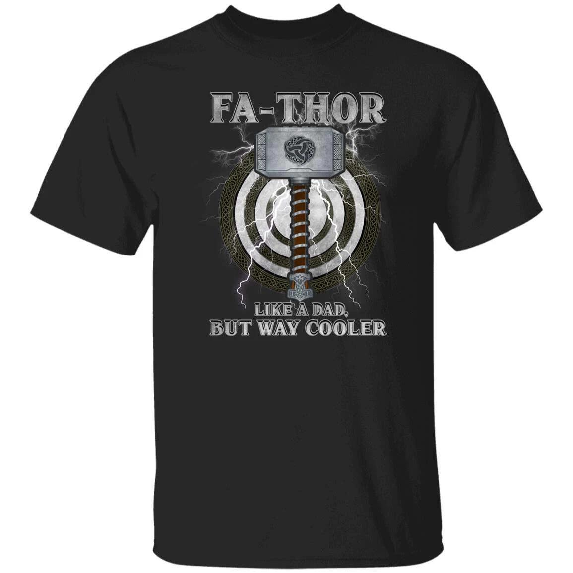 Fa-Thor T-shirt gift for father on Father s day tee black dark heather 4XL