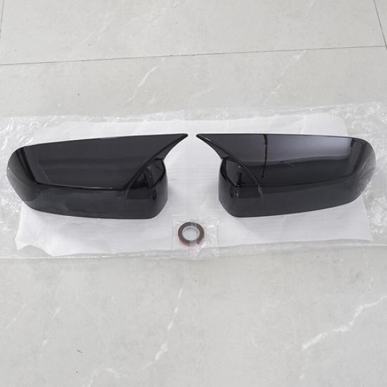 2x Gloss Black Side Door Mirror Covers Shell Cap Trim For Ford Mustang 2009~2013