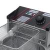 2500W 110V Single Cylinder Smokeless Chicken Dough French Fries Machine Stainless Steel Commercial Electric Deep Fryer Stove