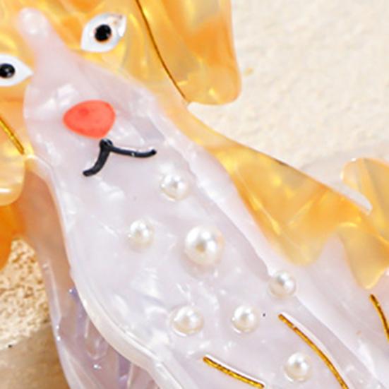 Hair Clip Carton Dog Shape Acetic Acid Back Head Hair Claw Anti-slip Teeth Lightweight Colorfast Large Shark Hair Claw Hair Accessories