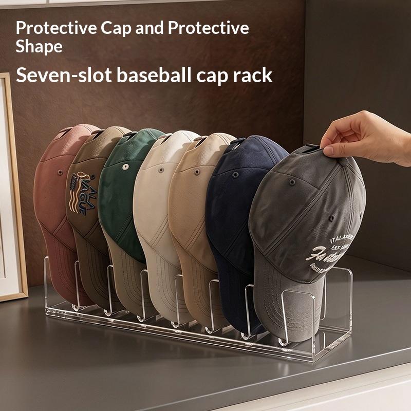 Acrylic Home Hat Storage And Display Rack, Transparent, Suitable For Baseball Caps.