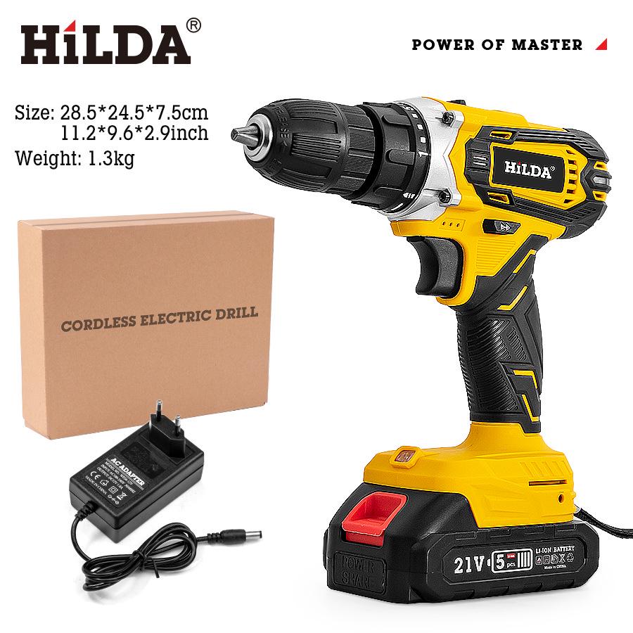 

Набор из аккумуляторной литий-ионной ударной дрели и портативной электрической отвертки Hilda