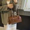 Korean Ins Style Women PU Shoulder Bag PU Leather Underarm Bag Vintage PU Hobo Bag  Streetwear