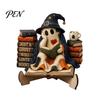 Spooky Home Decor for Festival Halloween Cute Ghost Ornament, Cartoon Festive Wooden Statue, Rustic Ornaments Creative Ornament Party Atmosphere Props