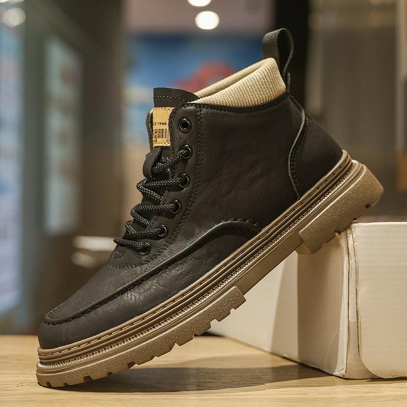 2025 New British Martin Boots Side Zipper Design Stylish Simple Non-slip Waterproof Autumn Men s 38
