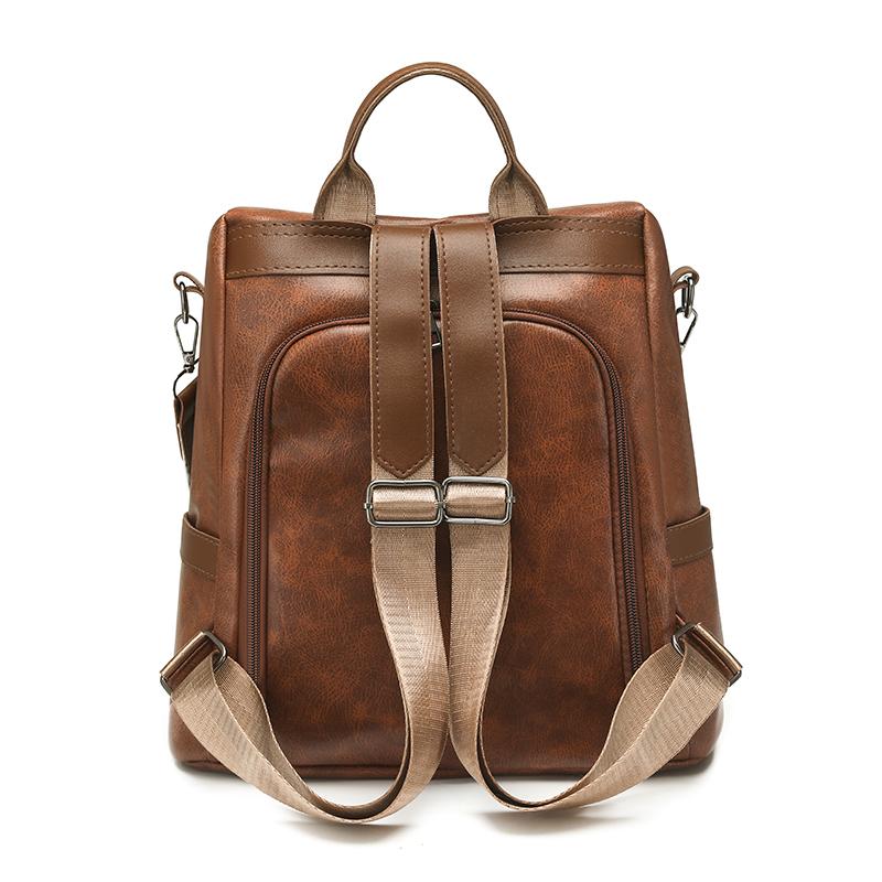 PU Backpack Women's Large Capacity Tassel Backpack Lightweight Multi-function Shoulder Bag