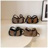 Contrast color leopard print small women's bag new fashion texture shoulder messenger bag