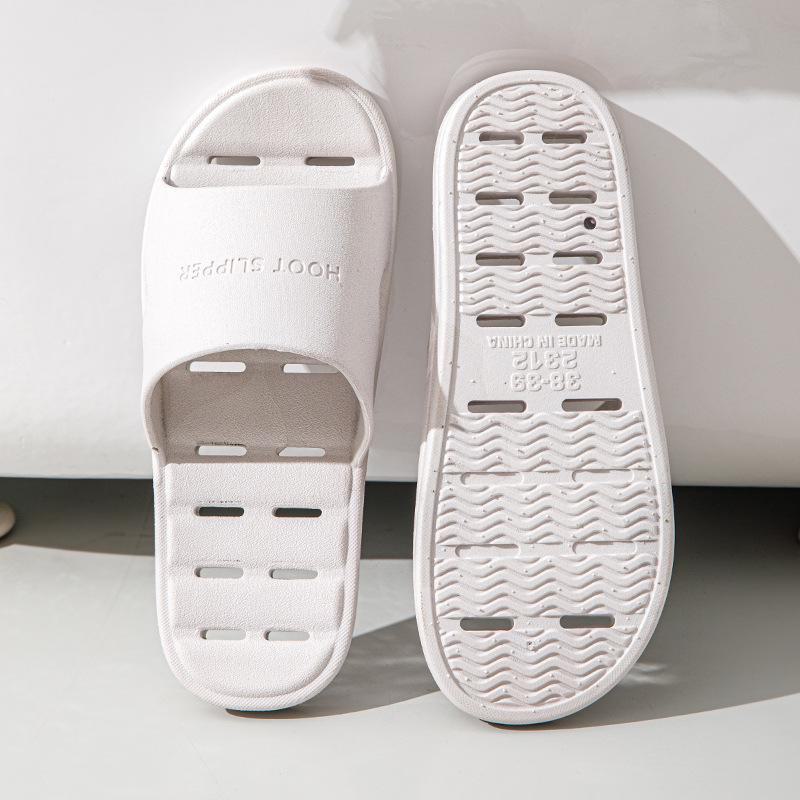 Anti-Slip Hollow Bath Slippers - Leak-Resistant Home Shoes for Couples