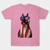 T Shirt Women American Pit Bull On The American Flag T Shirt Harajuku Print Kawaii Tshirt Summer Short Sleeve Female T-Shirt Top Tee