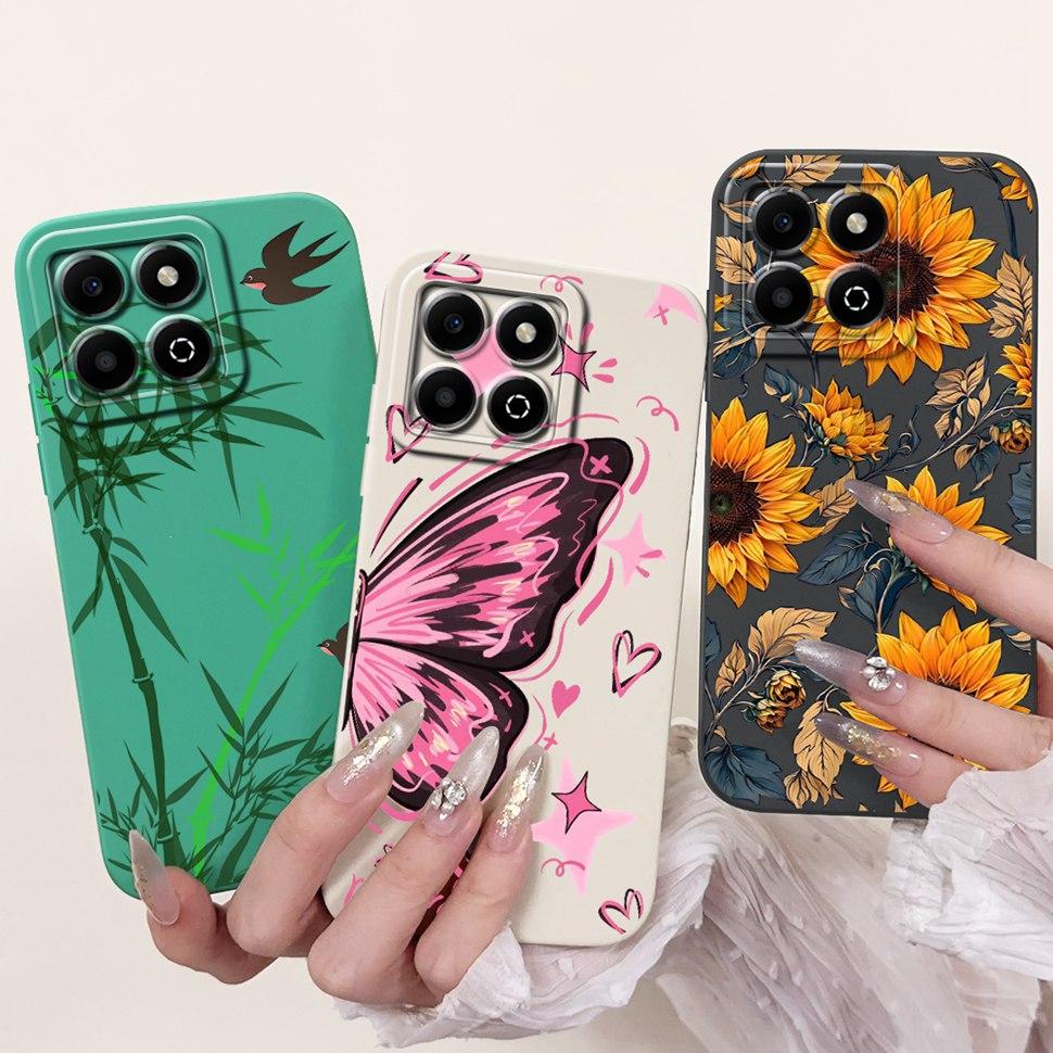 Colorful Flower Case For Honor X6b Coque Silicone Soft Cover For Huawei Honor X 6b 6a X6A Phone Cases Covers Bumper