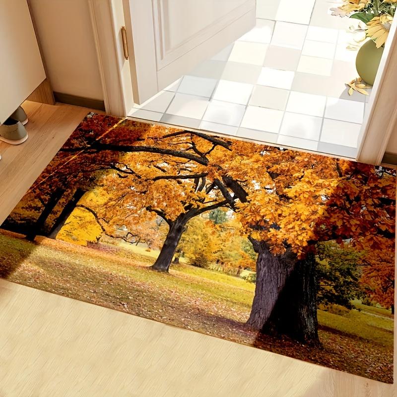 1Pcs Autumn Leaves Absorbent Non Slip Mat Soft Thickened Kitchen Floor Mat Waterproof Non-slip Oil-proof Floor Mat Runner Rug