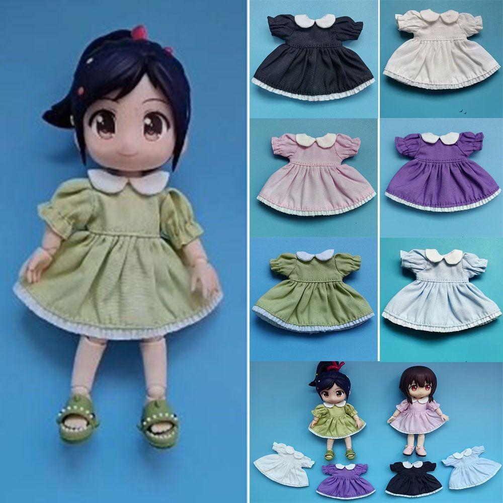 Fashion Dolls Outfits Dresses Puff Sleeve Doll Clothes Skirt  1/11 OB11 Dolls/1/12 BJD