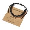 Morse-Code Lederarmband mit Edelstahl-Anhängern für Paare und als Geschenk