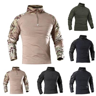 Men Camouflage Long Sleeve Zipper Assault Frog Combat Shirt