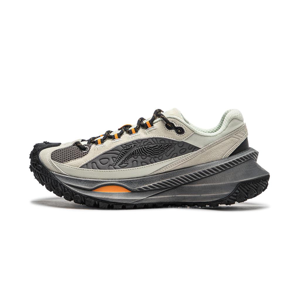 Li Ning Ranger CRC Bequeme Dämpfung, Abriebfeste Niedrige Freizeitschuhe für Laufen Unisex Weiß Grau AZGU003-1