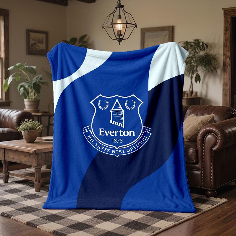 Everton Football Print Flannel Blanket Soft Warm Sofa Bed Throw Blanket For Home Office Bedroom