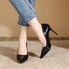 Nude High Heels Women's Spring Summer New French Light Mouth Versatile Black Professional Pointed Stiletto High Heels