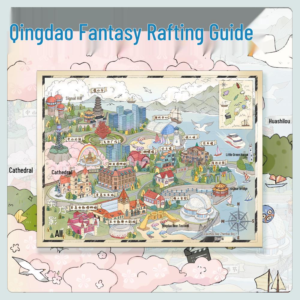 Large Format Miniature World: Qingdao Fantasy Rafting Guide - PET Transparent Material for De-stress Landscaping No