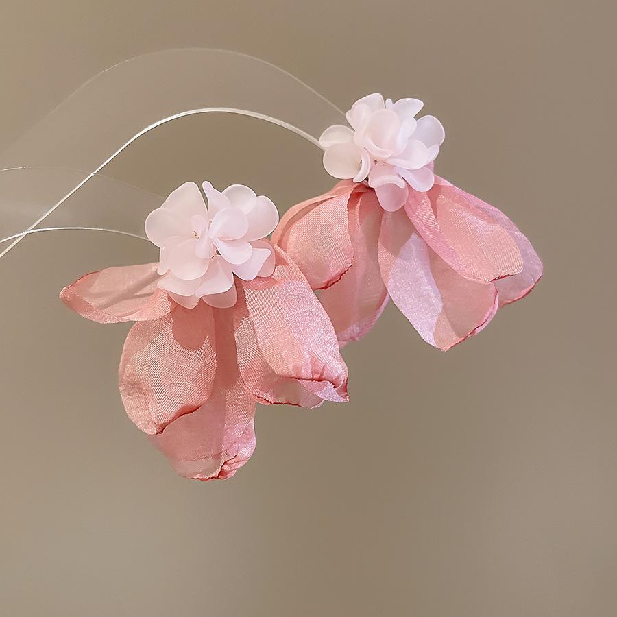 Steel Needle Flower Star Pendant Earrings Sweet Niche Temperament Earrings Exquisite Versatile Fashion High-end Earrings