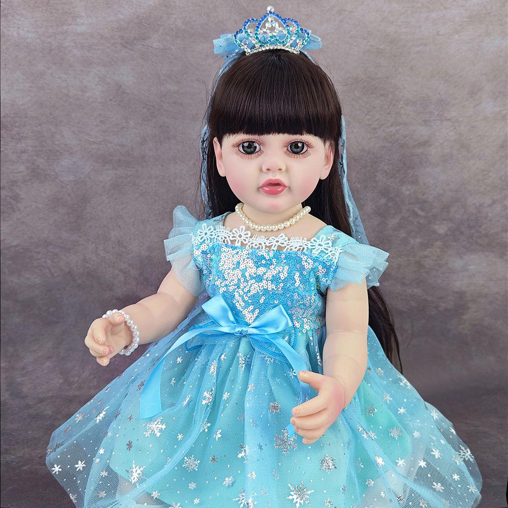 55cm Full Vinyl Baby Doll - Children's Day Gift, Reborn Companion & Bath Toy.