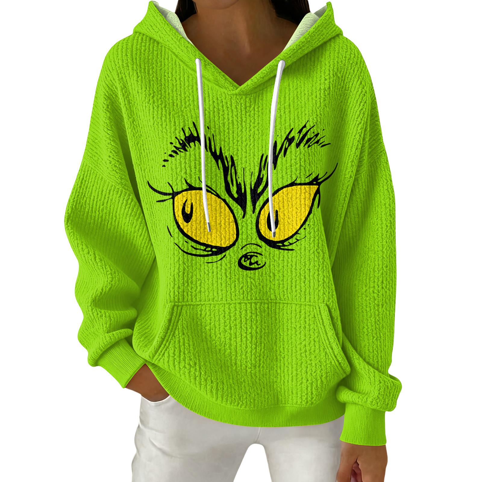 

Женский модный повседневный пуловер с рождественским принтом, толстовка с капюшоном и длинными рукавами XL жёлтый