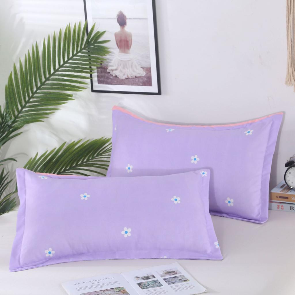 2PC Polyester Kissenbezug Bequemer Kissenbezug für Bett Kissenbezüge mit Blumendruck 48x74cm Kissenbezug Dekoration Zuhause