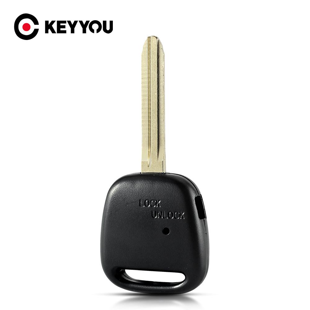 KEYYOU 1 Side Button Replacement Fob Remote Key Shell Case Cover Blade For TOYOTA Carina Estima Harrier Previa Corolla Celica