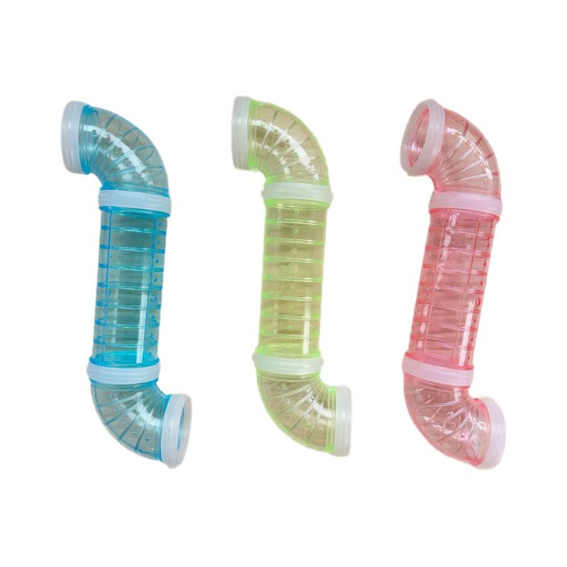 Golden Hamster Tunnel: Transparent Pipe for Crawling, Hiding, and Connecting.