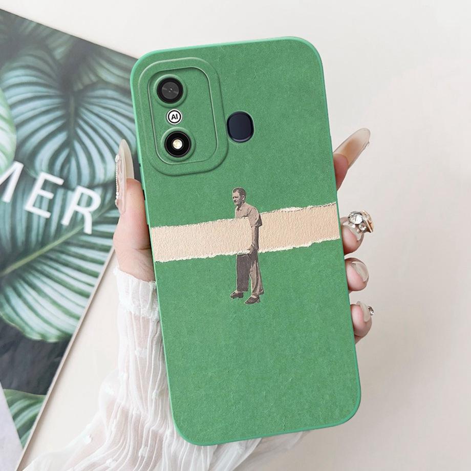 For Itel A27 A48 A25 A35 A48 A60 A60s A70 A04 Case Aesthetic Cartoon Panda Rabbit Pattern Camera Protection Matte Soft Cover