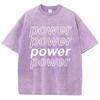 Power Art Font Design Print T Shirts Men Cotton Leisure T-Shirt Design Oversized T-Shirts Loose Fitting Short Sleeved