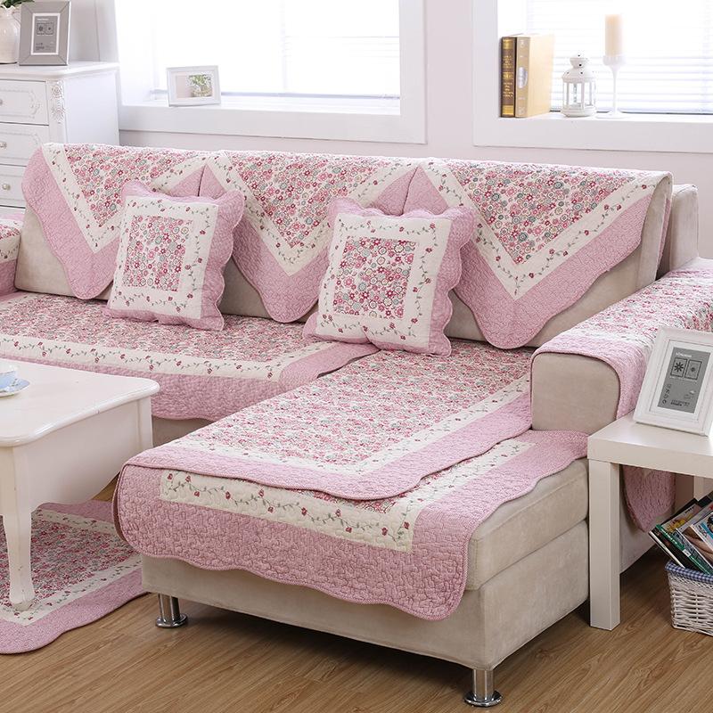 Cotton Quilted Couch Mat Four Seasons Non-Slip Fabric Summer Universal Seat Cushion Leather Sofa Cover For Living Room Decorate
