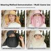 Simple Face Cover Shawl Mask Hat Adjustable Solid Color Sunshade Shawl Cap Soft Wide Brim Picking Tea Hat Sport