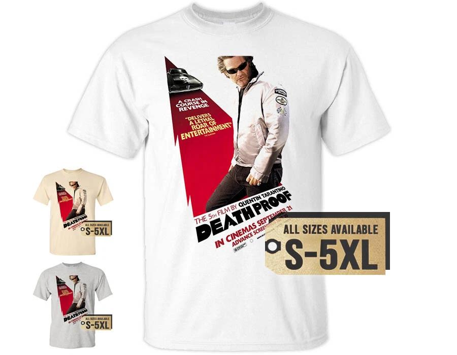 Grindhouse Death Proof V10 ФУТБОЛКА Постер к фильму Белый Натуральный Винтажный размер S-5XL M