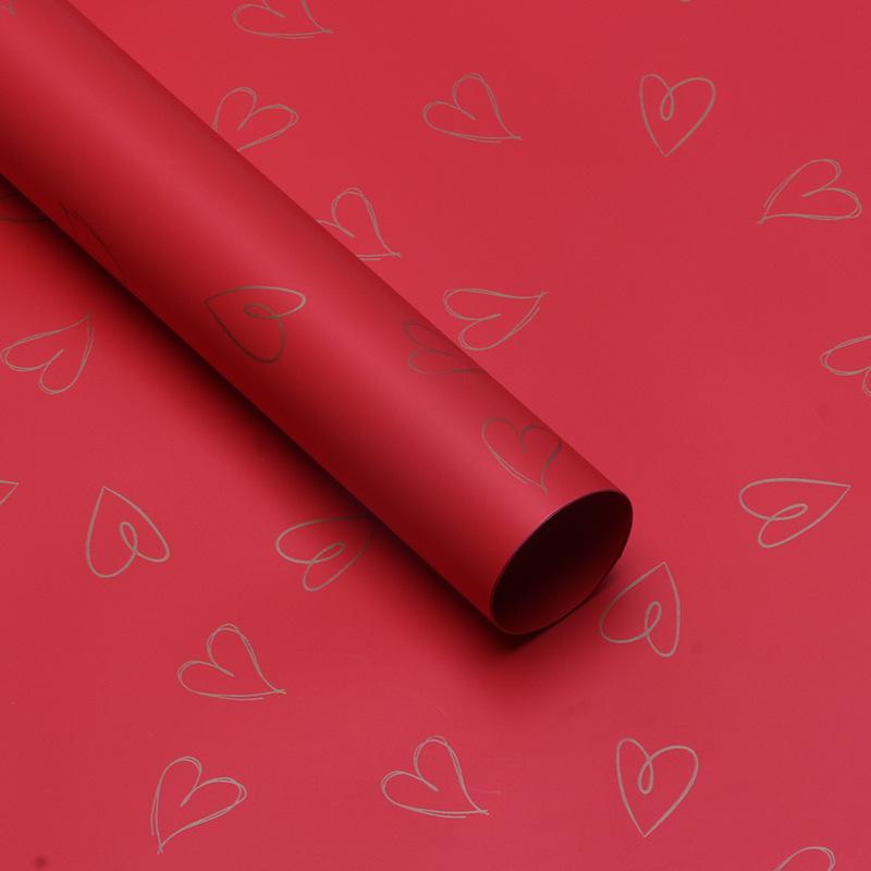 20Pcs Heart Printed Wrapping Paper Florist Bouquet Packaging Gift Wrapping Paper for Birthday Party DIY Craft Art Paper Roll