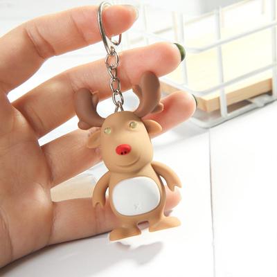 Cute Vocal Mini Flashlight Christmas Gift Key Ring Key Chain LED Lights Luminous